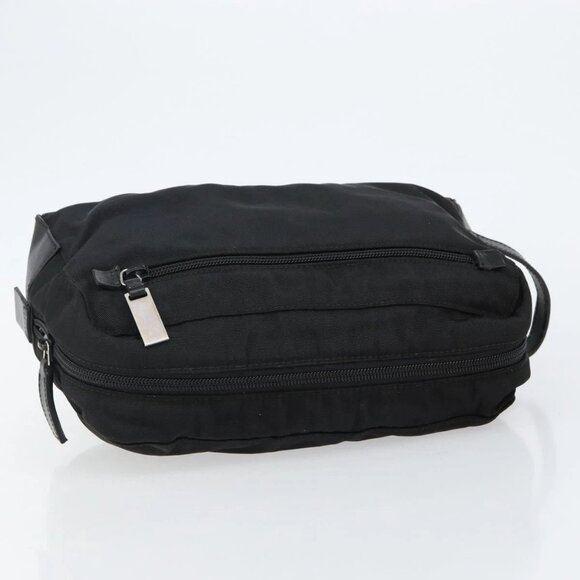 GUCCI Clutch Bag Nylon Leather Black Silver - Picture 4 of 15